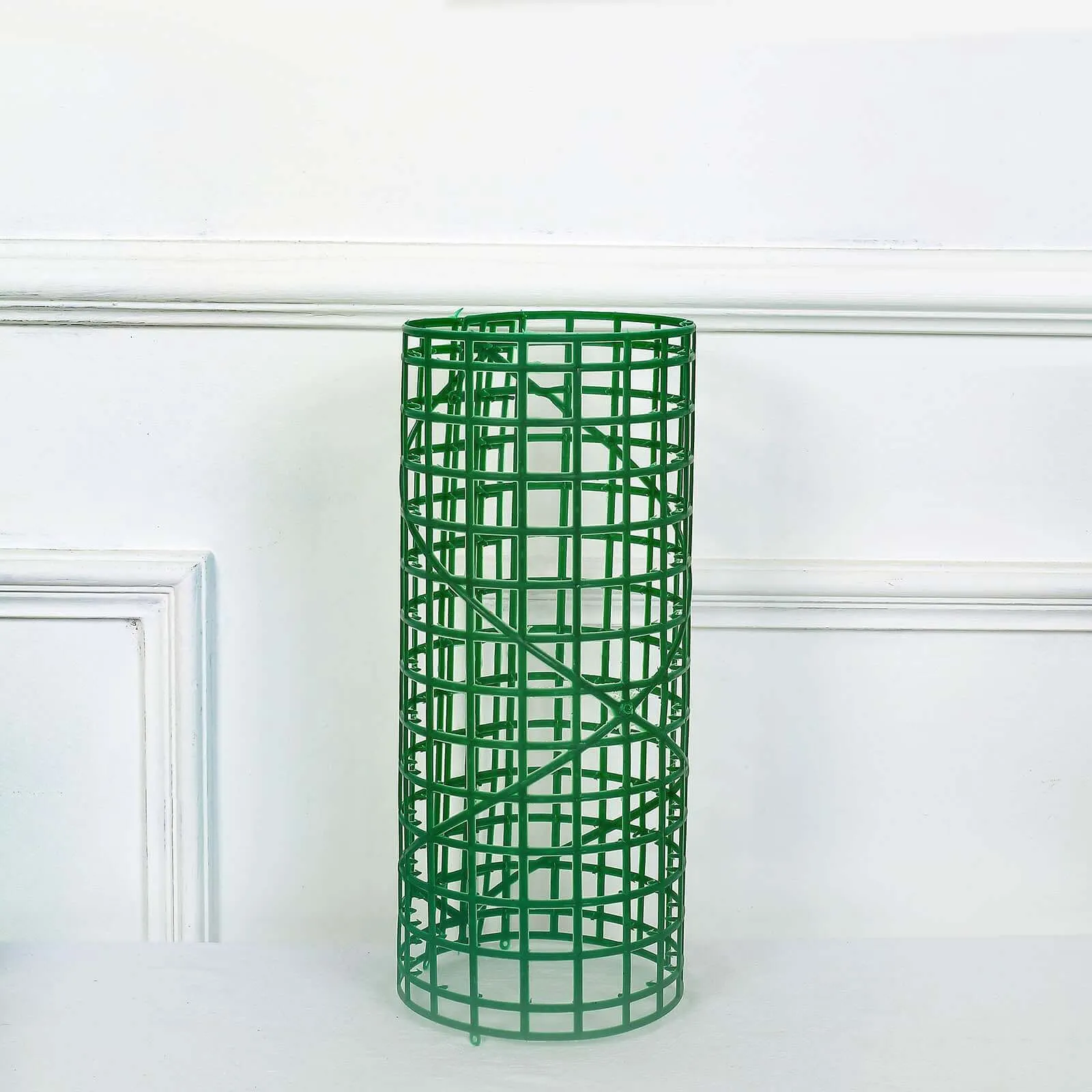 10 Pack 24"x16" Dark Green Artificial Flower Wall Grid Panel Frames, DIY Plastic Mesh Plant Wall Backdrop Fences
