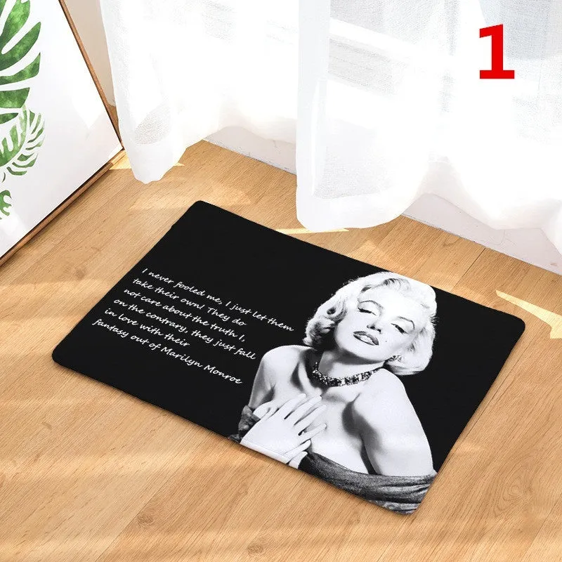 15.7x23.6 Marilyn Monroe Pattern Printed Rugs Bath Mat Bath Rugs Anti-slip Kitchen Mats Bathroom Mat