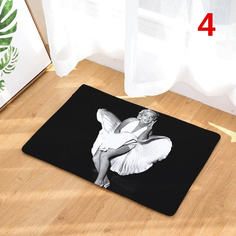 15.7x23.6 Marilyn Monroe Pattern Printed Rugs Bath Mat Bath Rugs Anti-slip Kitchen Mats Bathroom Mat