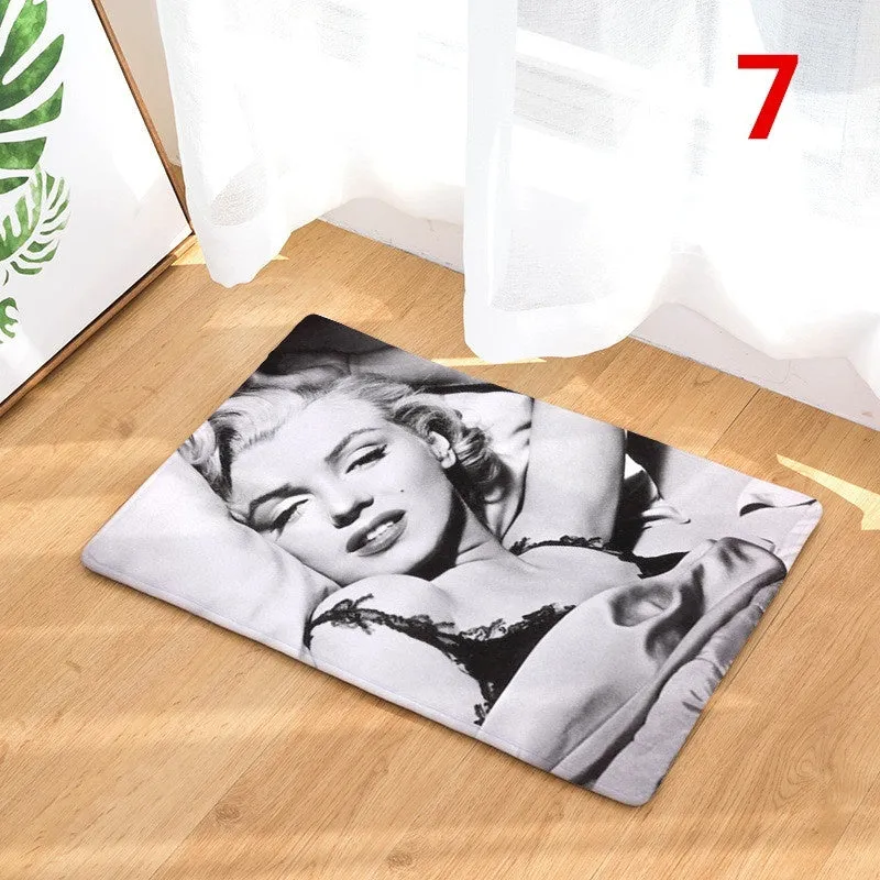 15.7x23.6 Marilyn Monroe Pattern Printed Rugs Bath Mat Bath Rugs Anti-slip Kitchen Mats Bathroom Mat