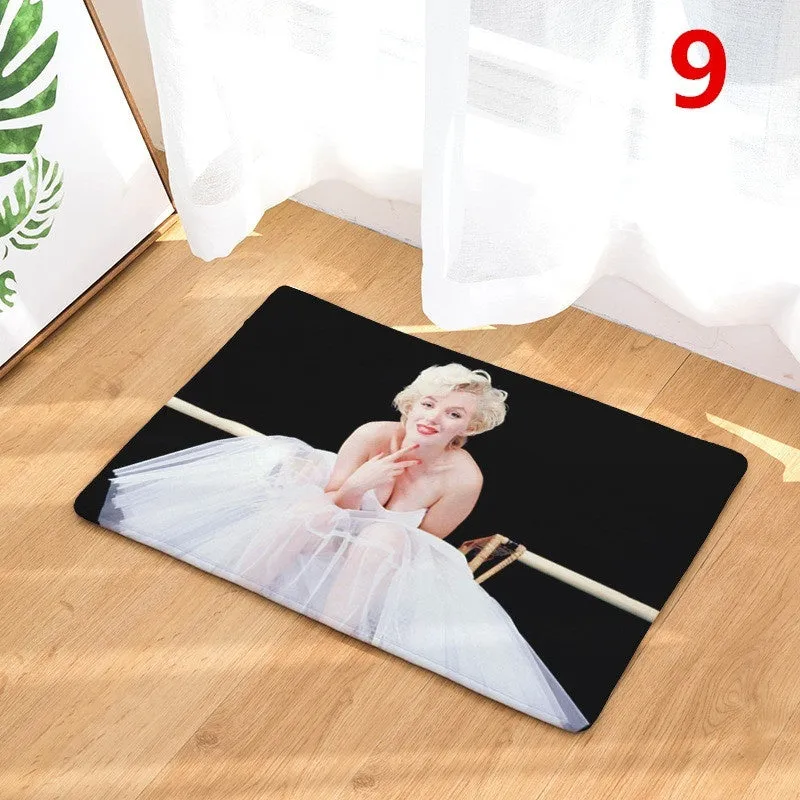 15.7x23.6 Marilyn Monroe Pattern Printed Rugs Bath Mat Bath Rugs Anti-slip Kitchen Mats Bathroom Mat