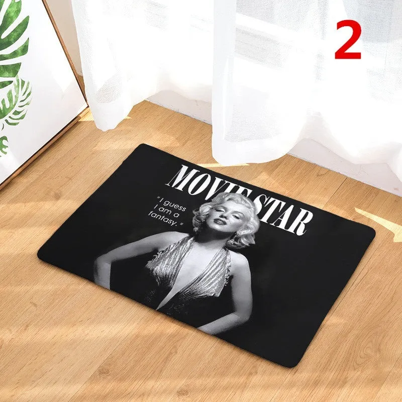 15.7x23.6 Marilyn Monroe Pattern Printed Rugs Bath Mat Bath Rugs Anti-slip Kitchen Mats Bathroom Mat