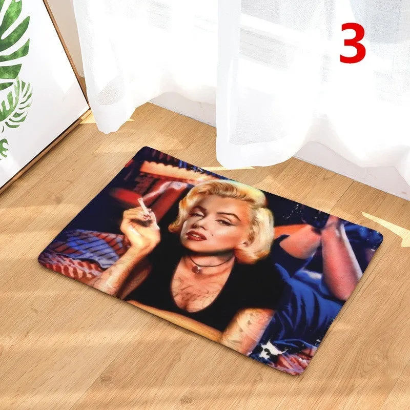 15.7x23.6 Marilyn Monroe Pattern Printed Rugs Bath Mat Bath Rugs Anti-slip Kitchen Mats Bathroom Mat