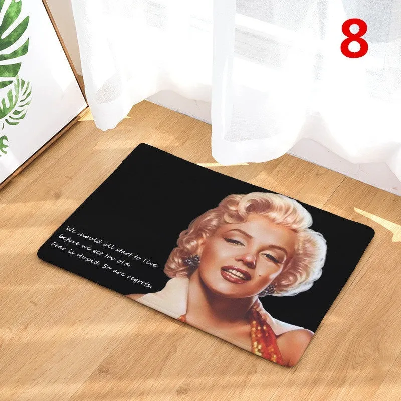 15.7x23.6 Marilyn Monroe Pattern Printed Rugs Bath Mat Bath Rugs Anti-slip Kitchen Mats Bathroom Mat