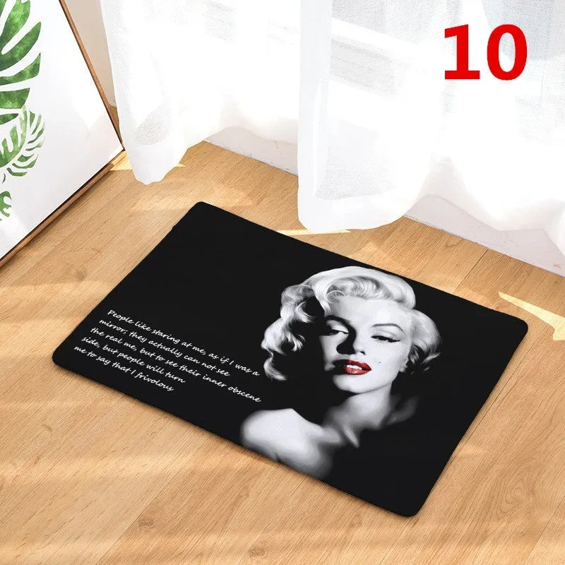 15.7x23.6 Marilyn Monroe Pattern Printed Rugs Bath Mat Bath Rugs Anti-slip Kitchen Mats Bathroom Mat