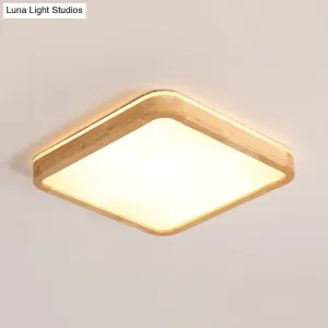 16/19.5 Inch Nordic Beige LED Flush Mount Ceiling Light with Acrylic Diffuser