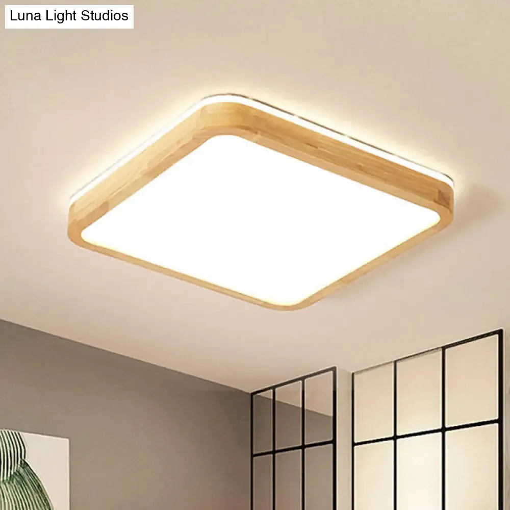 16/19.5 Inch Nordic Beige LED Flush Mount Ceiling Light with Acrylic Diffuser