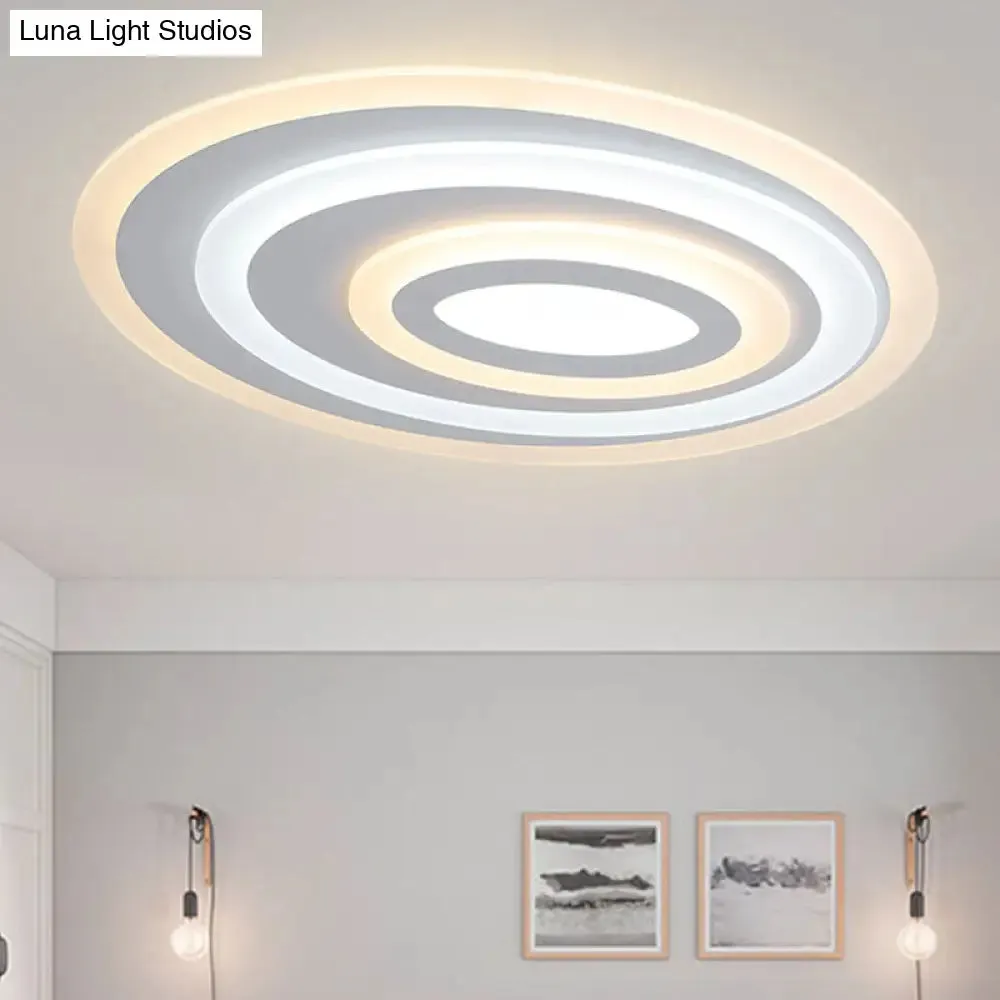 16"/19.5/25.5" Wide Oval Acrylic Flush Lamp - Contemporary LED White Flush Mount Ceiling Fixture - Warm/White Light" 

Enhanced title: "Wide Oval Acrylic Flush Lamp - LED White Flush Mount Ceiling Fixture - Warm/White Light