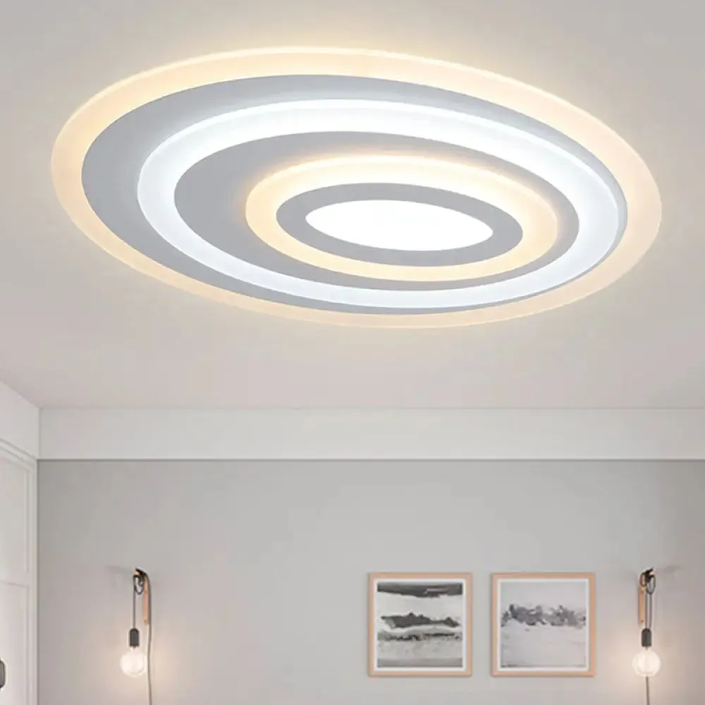 16"/19.5/25.5" Wide Oval Acrylic Flush Lamp - Contemporary LED White Flush Mount Ceiling Fixture - Warm/White Light" 

Enhanced title: "Wide Oval Acrylic Flush Lamp - LED White Flush Mount Ceiling Fixture - Warm/White Light