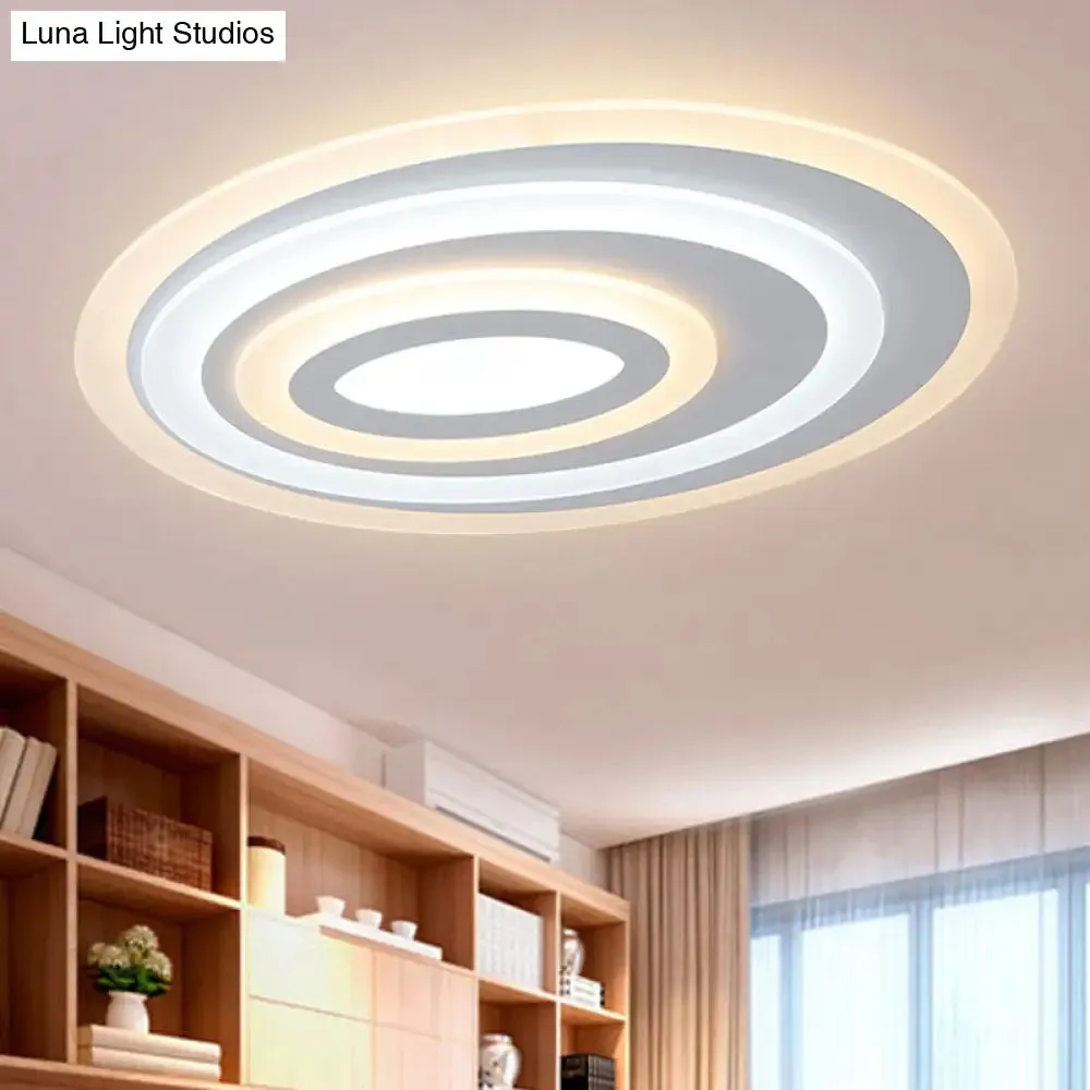 16"/19.5/25.5" Wide Oval Acrylic Flush Lamp - Contemporary LED White Flush Mount Ceiling Fixture - Warm/White Light" 

Enhanced title: "Wide Oval Acrylic Flush Lamp - LED White Flush Mount Ceiling Fixture - Warm/White Light