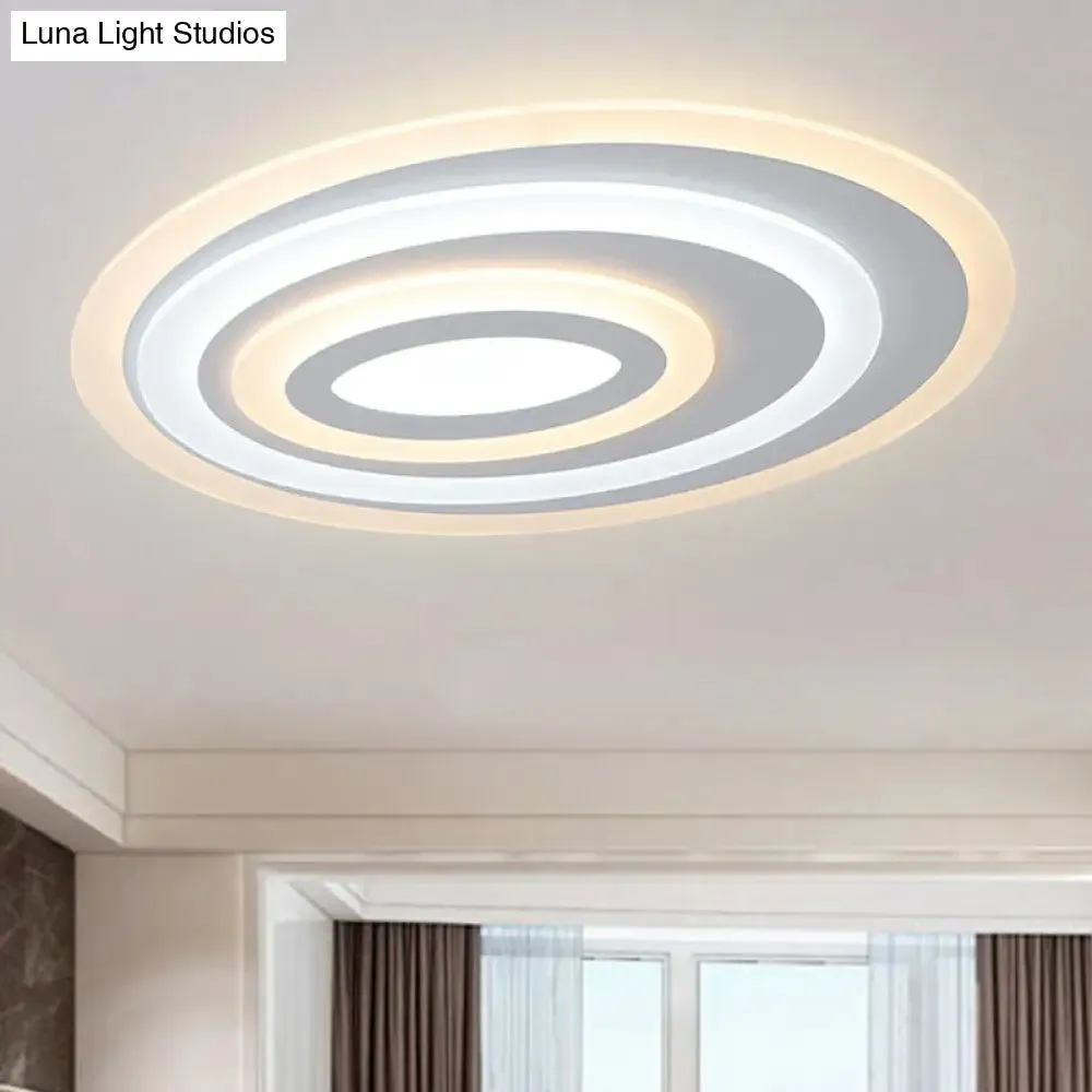 16"/19.5/25.5" Wide Oval Acrylic Flush Lamp - Contemporary LED White Flush Mount Ceiling Fixture - Warm/White Light" 

Enhanced title: "Wide Oval Acrylic Flush Lamp - LED White Flush Mount Ceiling Fixture - Warm/White Light