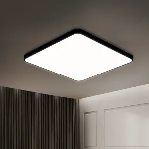 3-Colour Ultra-Thin 5cm Led Ceiling Light Modern Surface Mount 120W - Black