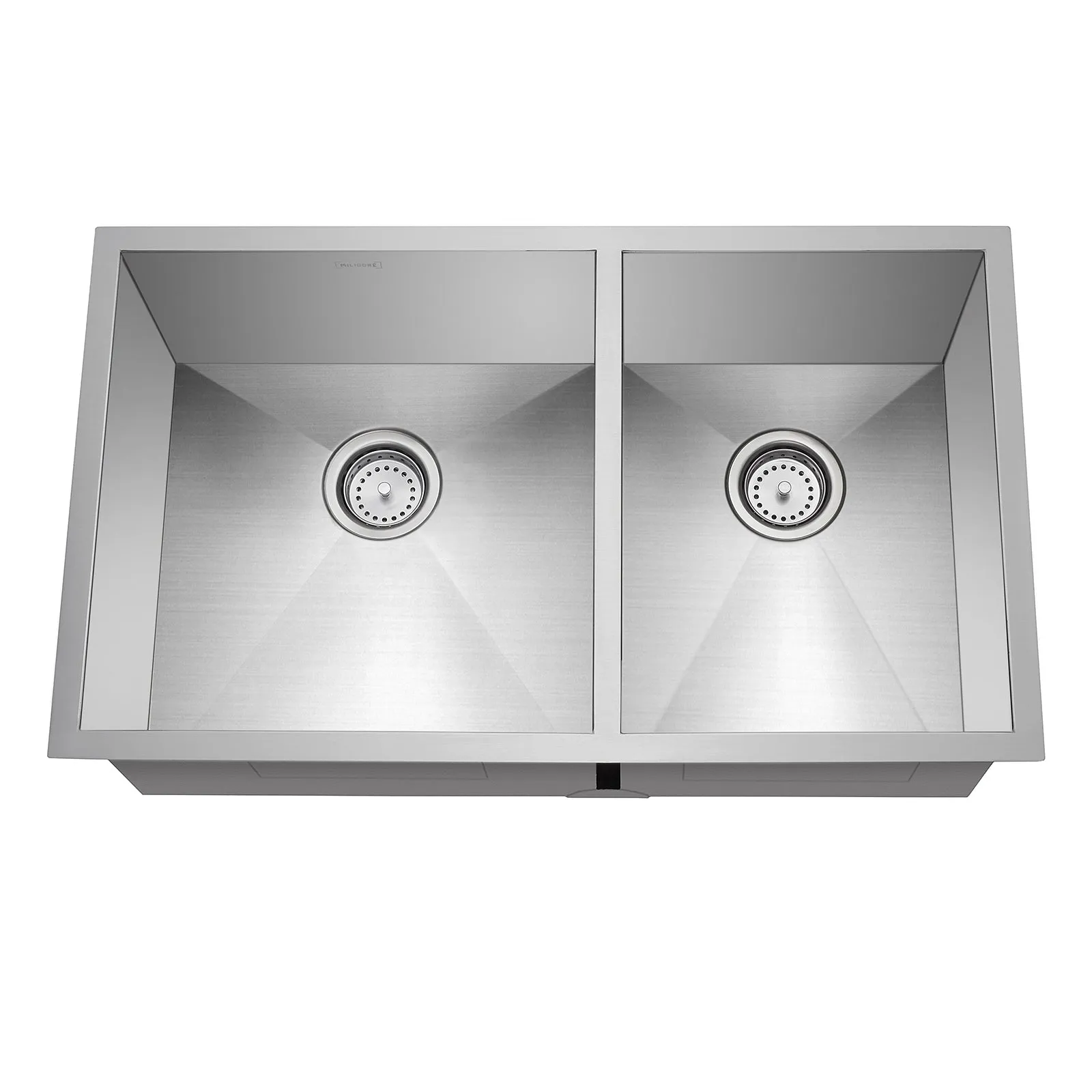 32" x 19" x 10" 16-Gauge Stainless Steel Kitchen Double Sink- Miligore