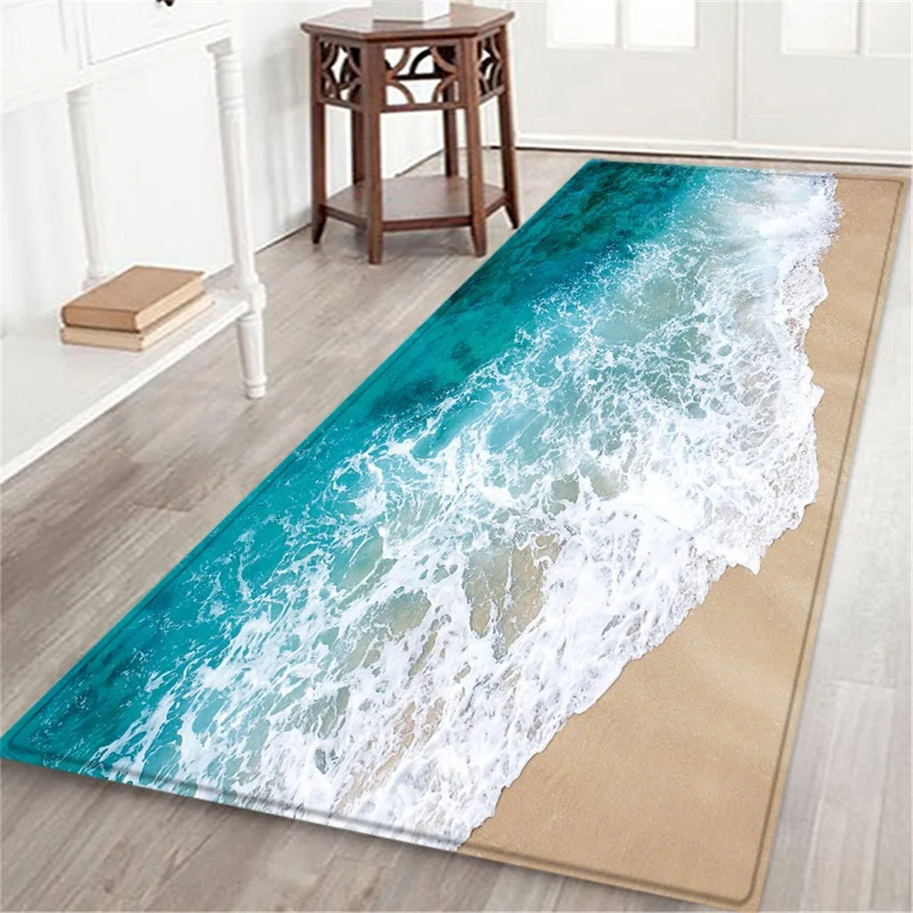 60X180 CM Carpet Hallway Doormat Anti - Slip Carpet Absorb Water Kitchen Mat,Tapis antidérapant de cuisine d'absorption de tapis de tapis de couloir de tapis de 60X180 cm