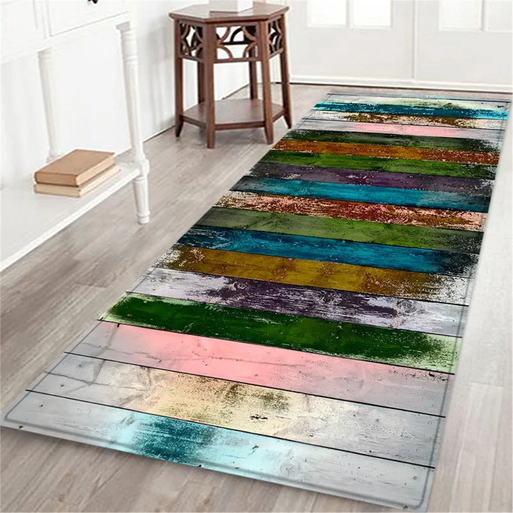 60X180 CM Carpet Hallway Doormat Anti - Slip Carpet Absorb Water Kitchen Mat,Tapis antidérapant de cuisine d'absorption de tapis de tapis de couloir de tapis de 60X180 cm