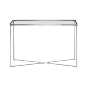 Allure Silver Cross Base Console Table