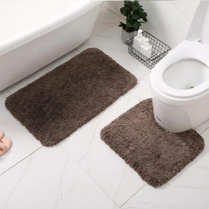 Anti-skid Bath  And Toilet Rugs Mat Set