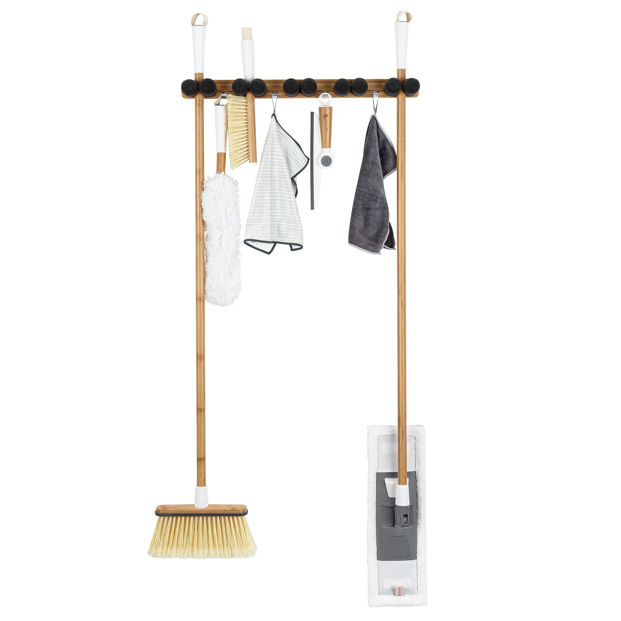 Bamboo Mop & Broom Organizer | 13.31"L x 1.81"H x 2.68"W