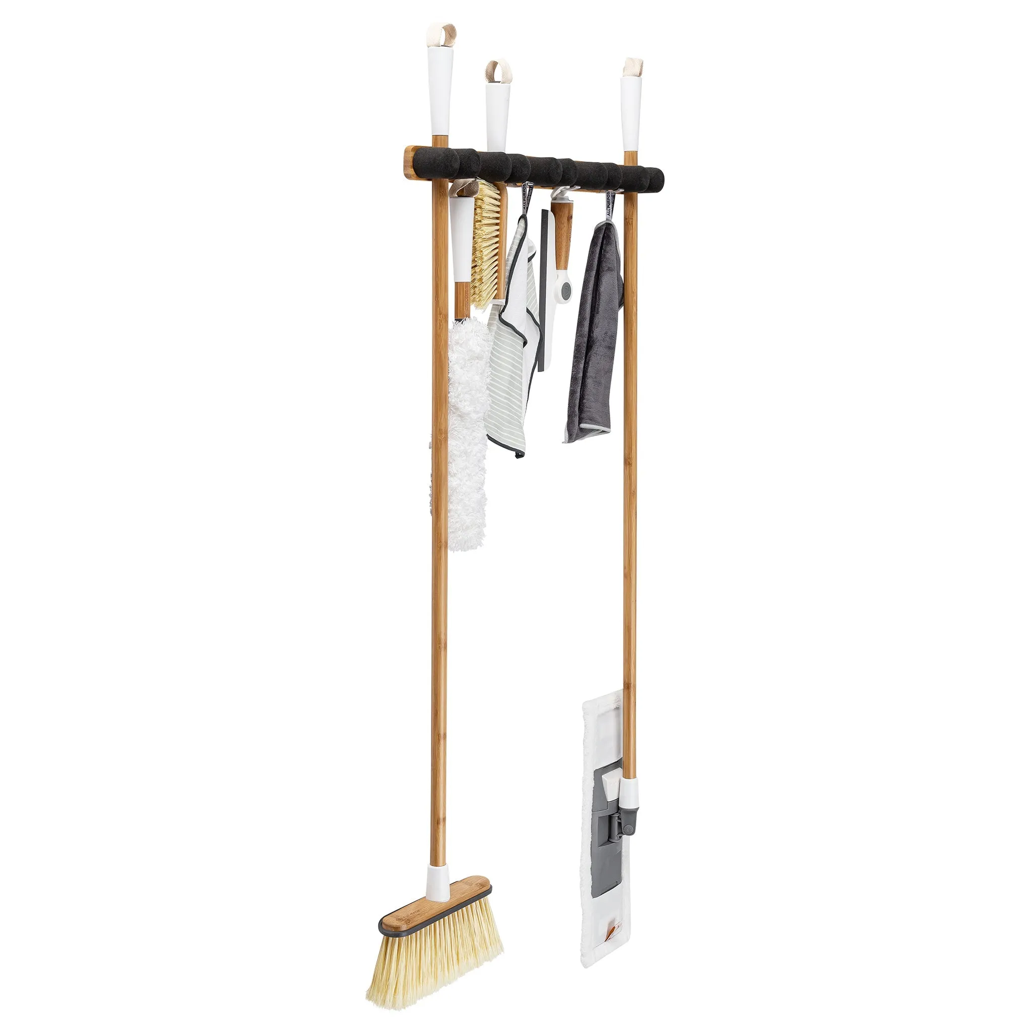 Bamboo Mop & Broom Organizer | 13.31"L x 1.81"H x 2.68"W