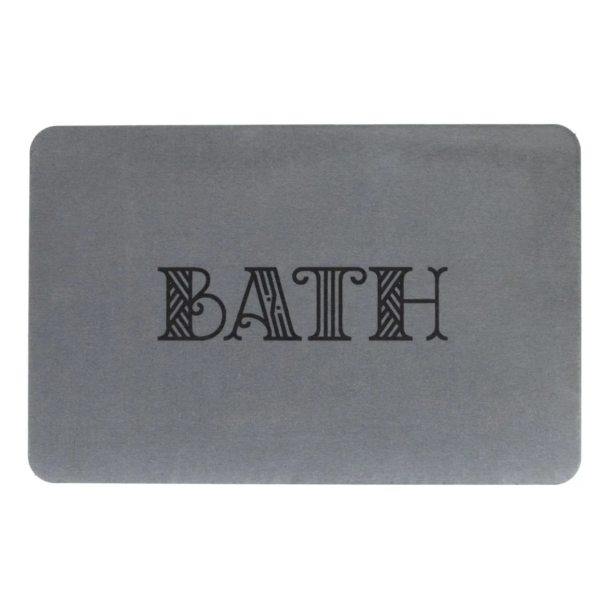 Bath Grey Stone Non Slip Bath Mat - Bathroom Decor - 100% Natural & Eco-Friendly Bathmat - Housewarming Gift - 39 X 60Cm