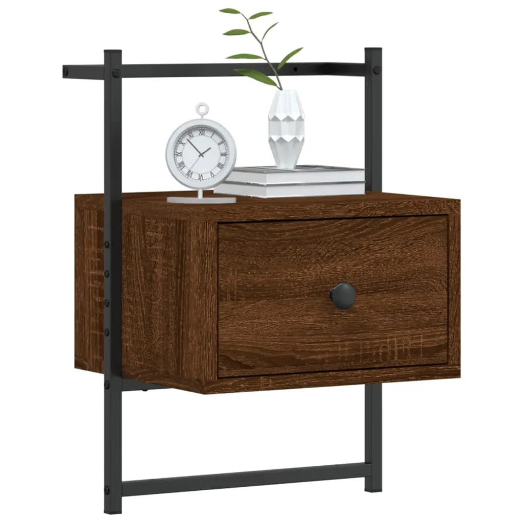 Bedside Cabinets Wall-mounted 2 pcs Brown Oak 35x30x51 cm Engineered Wood