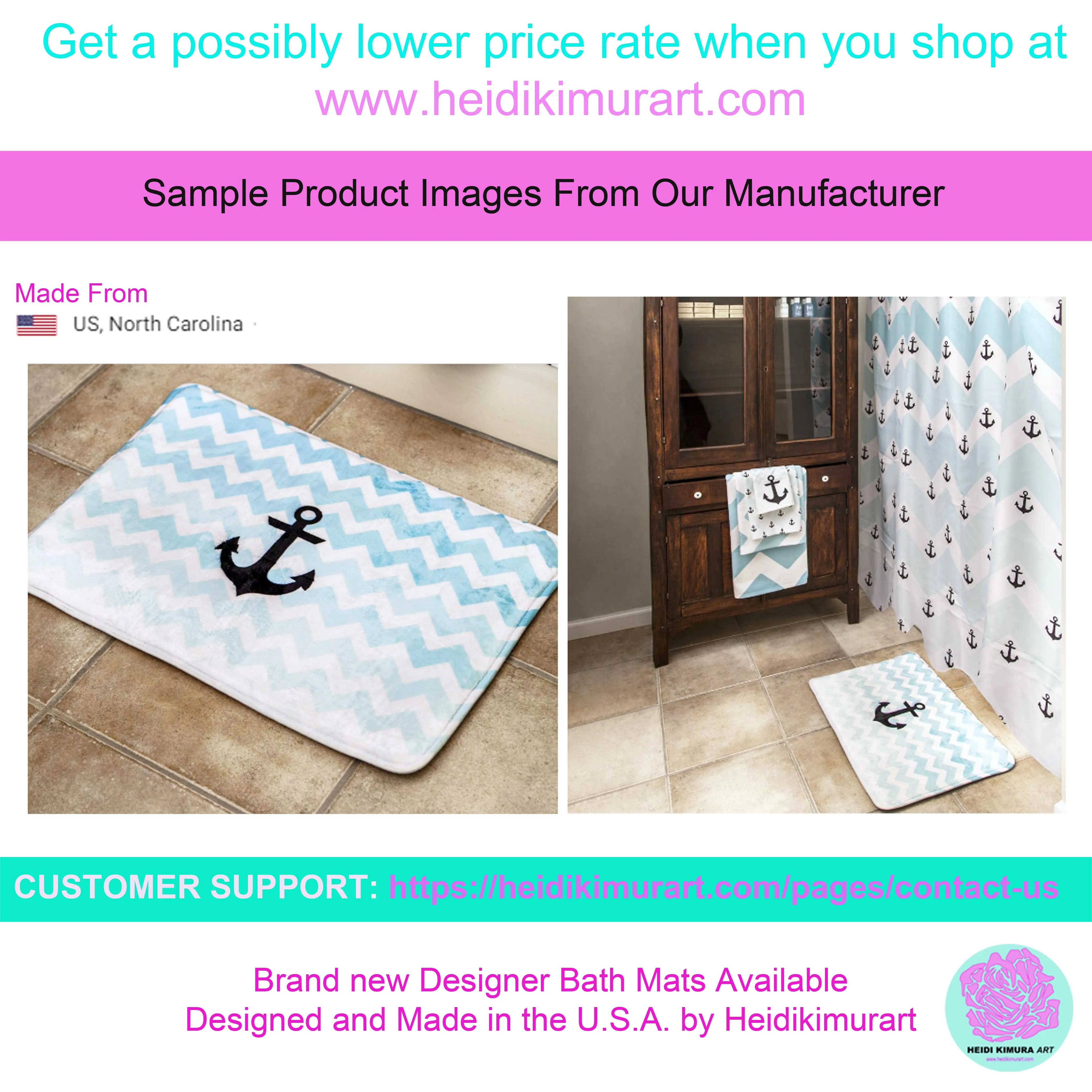 Black Cat Print Bath Mat, Calico Cat Premium Soft Microfiber Bathroom Rug- Printed in USA