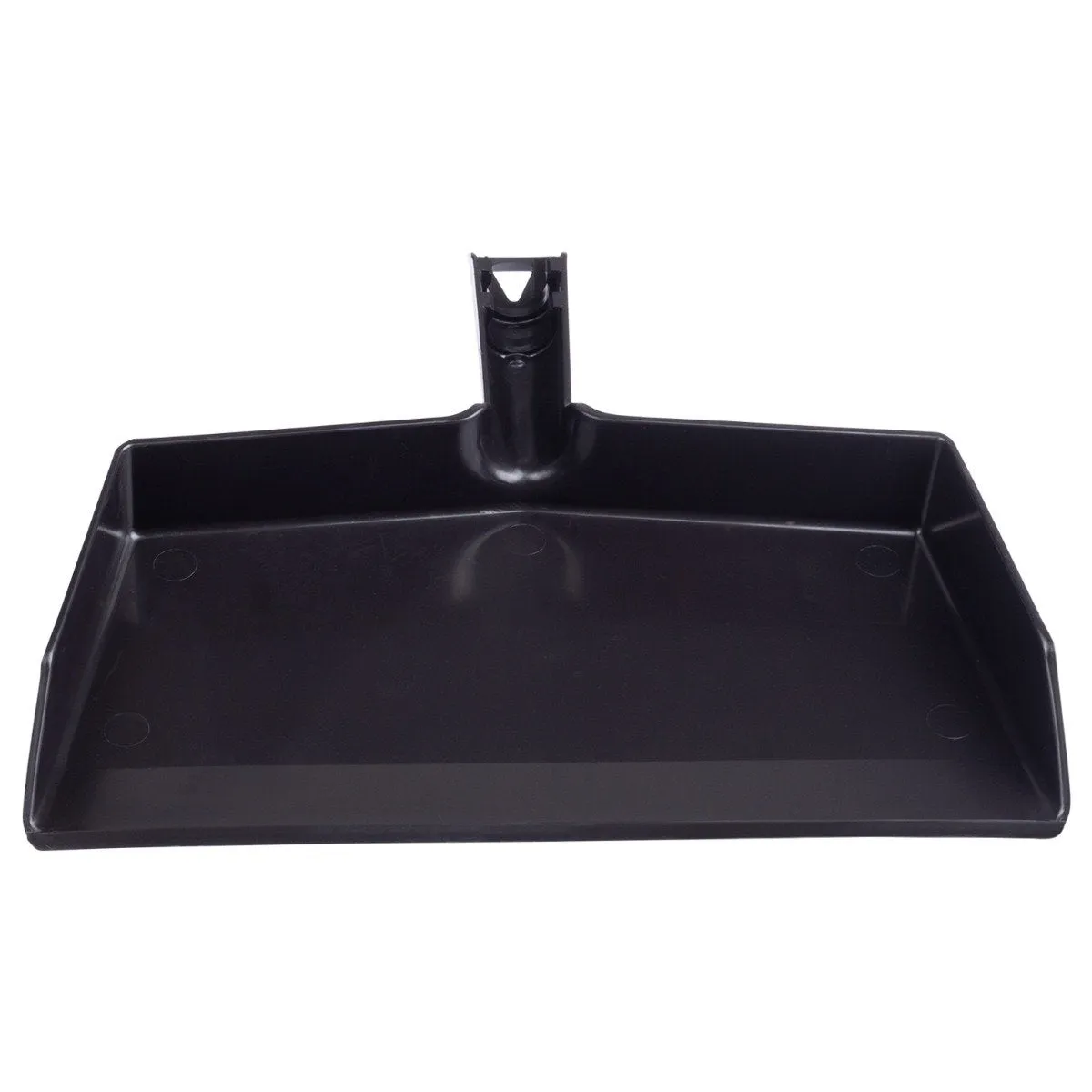 Black Plastic Dustpan, Wide Sweep, Handheld Easy Grip Handle w/ Clip-on