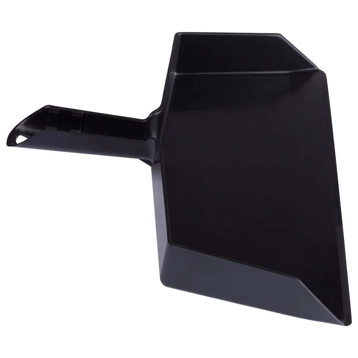 Black Plastic Dustpan, Wide Sweep, Handheld Easy Grip Handle w/ Clip-on