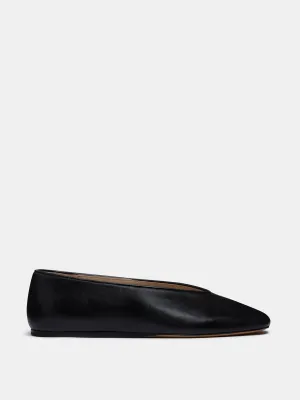 Black satin Regency slippers