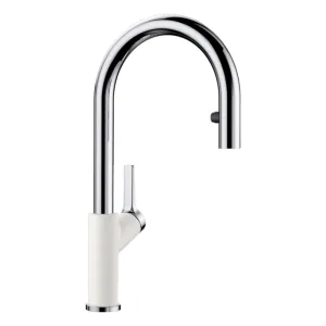 Blanco CARENA-S Gooseneck Pull Out Mixer Tap - White