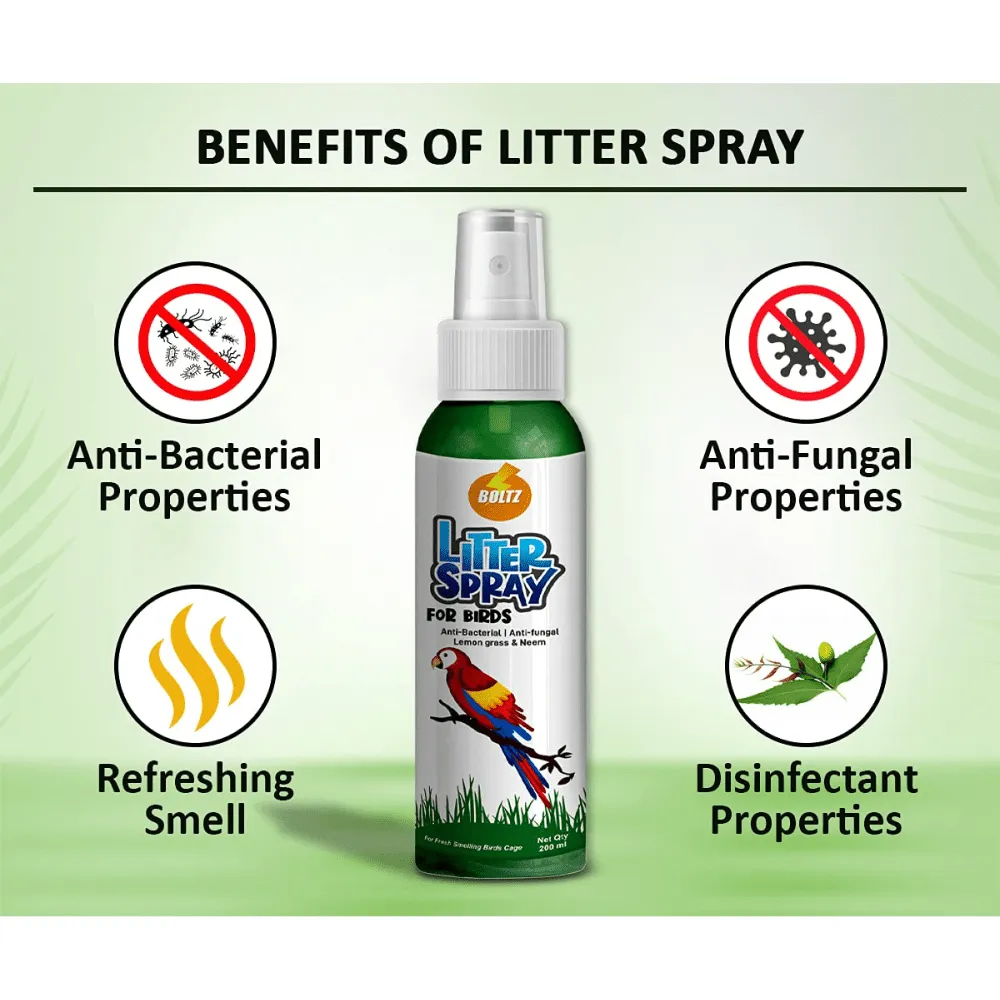 Boltz Antibacterial Litter Spray for Birds