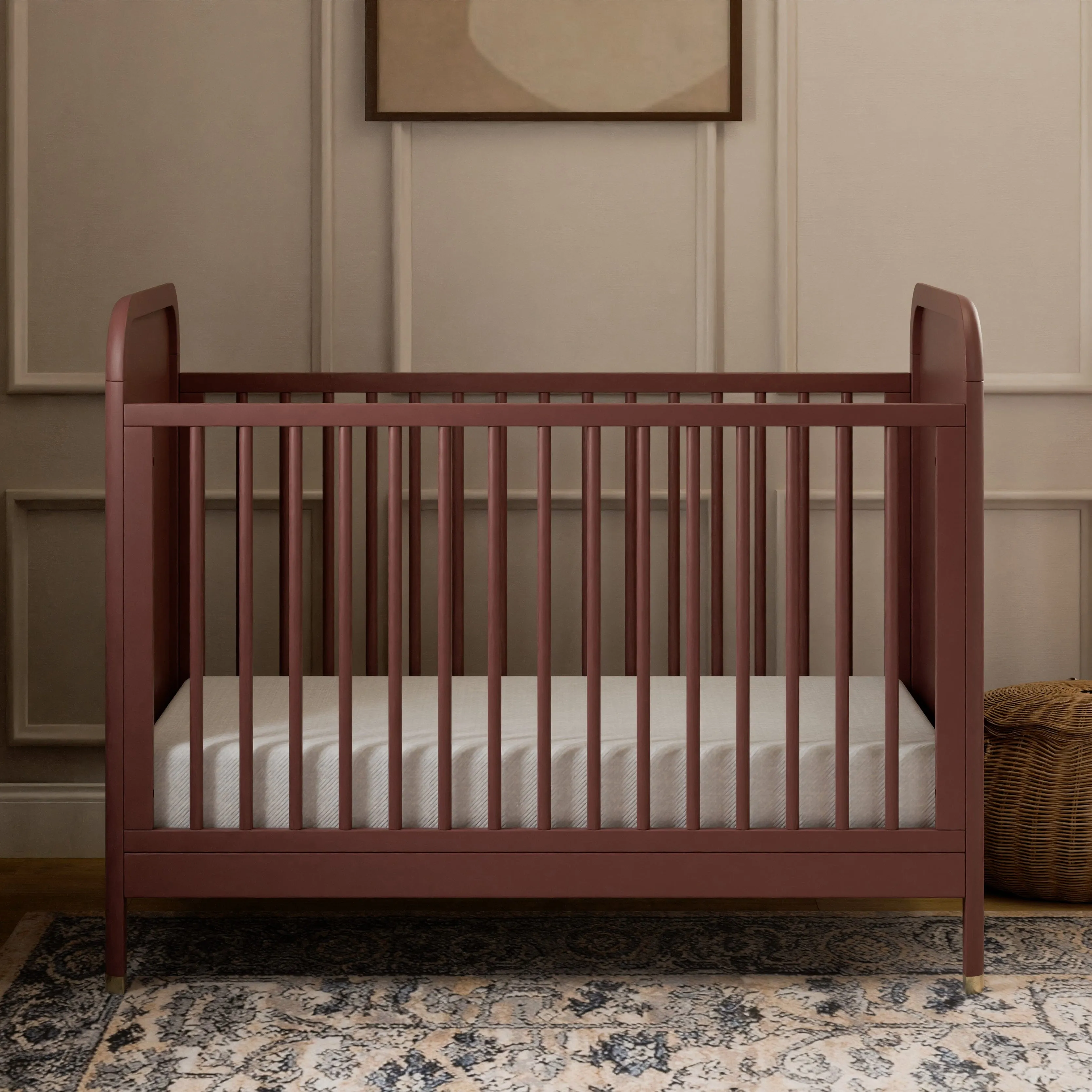 Brimsley Tambour 3-in-1 Convertible Crib | Crimson