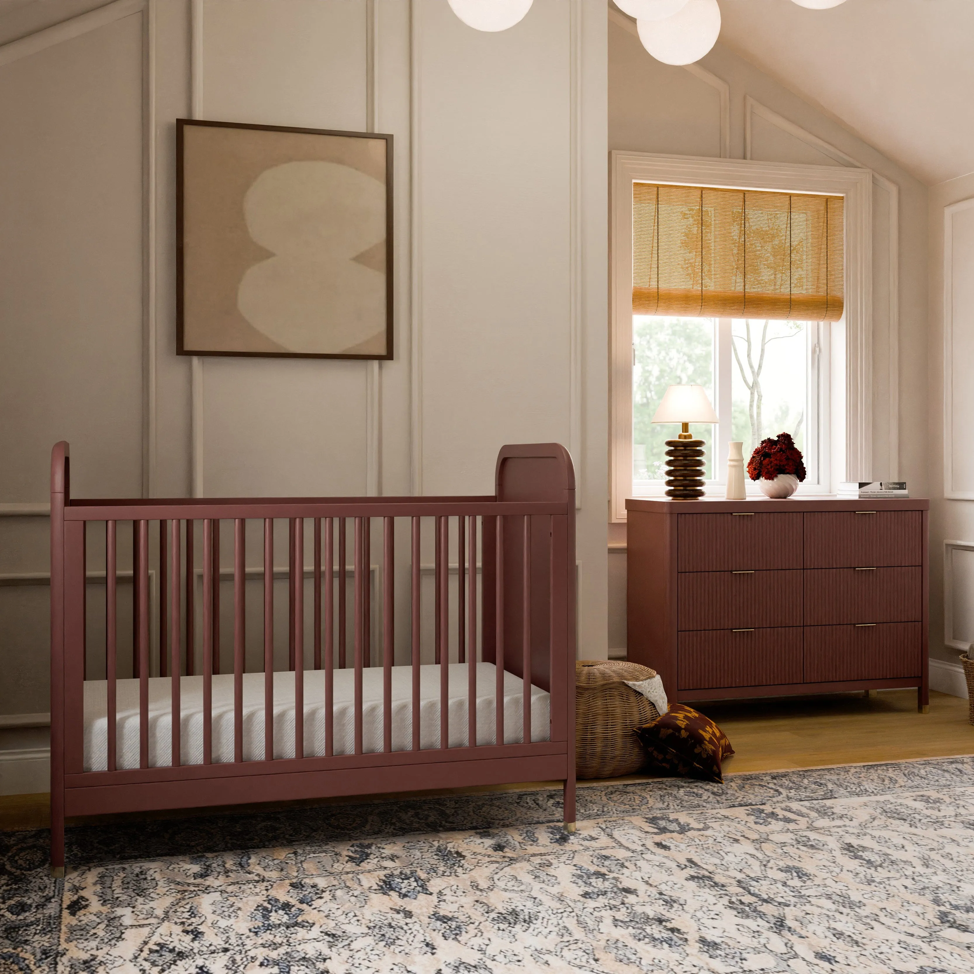 Brimsley Tambour 3-in-1 Convertible Crib | Crimson