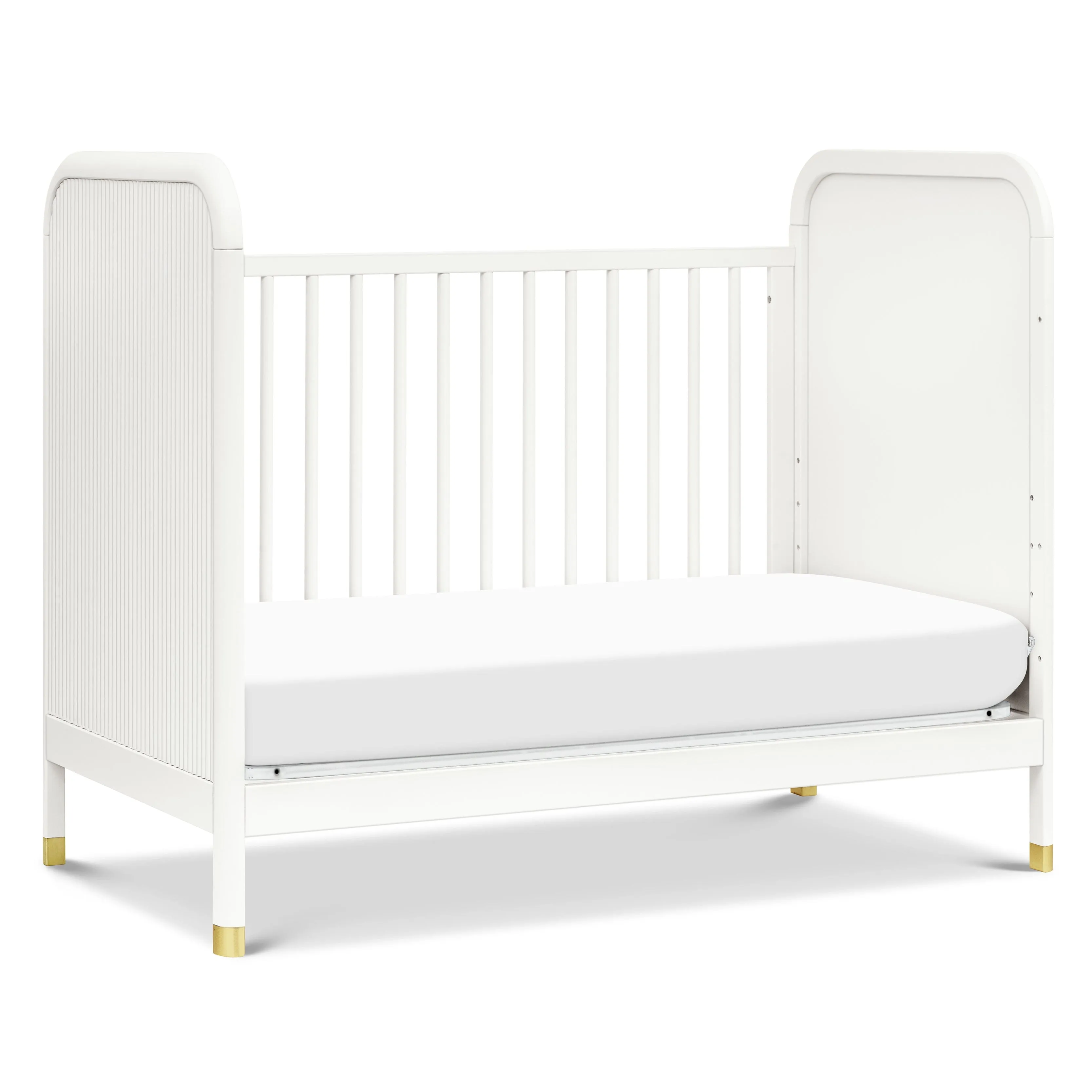 Brimsley Tambour 3-in-1 Convertible Crib | Warm White