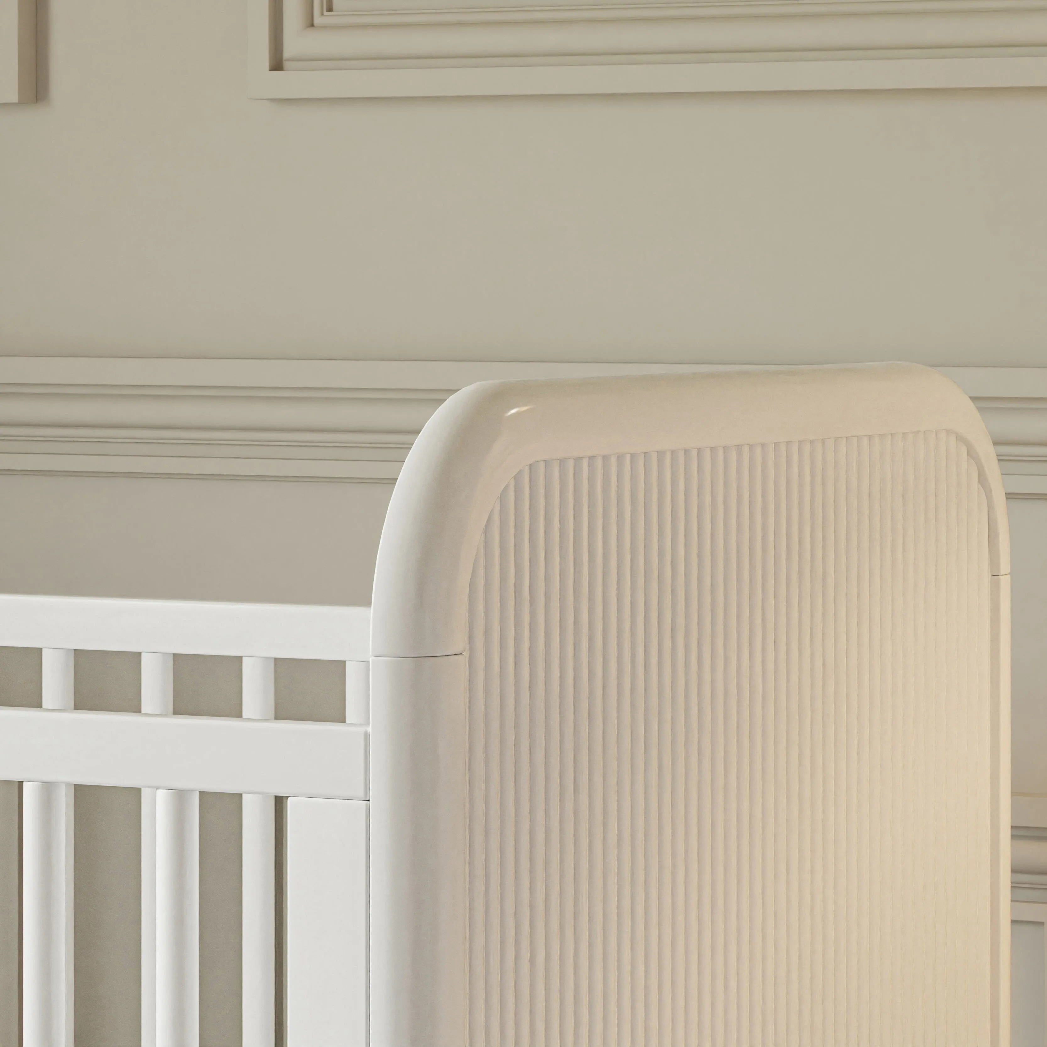 Brimsley Tambour 3-in-1 Convertible Crib | Warm White