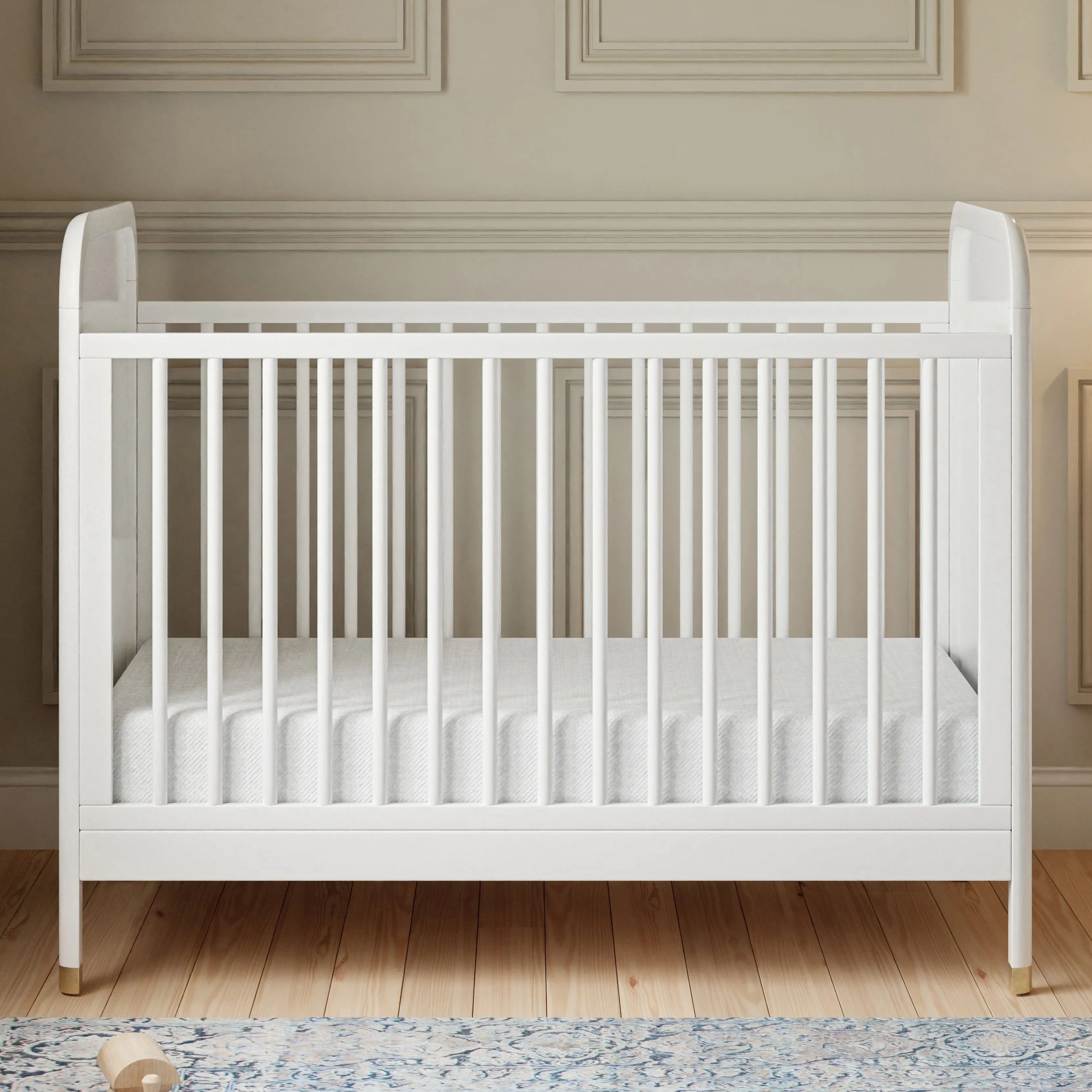 Brimsley Tambour 3-in-1 Convertible Crib | Warm White