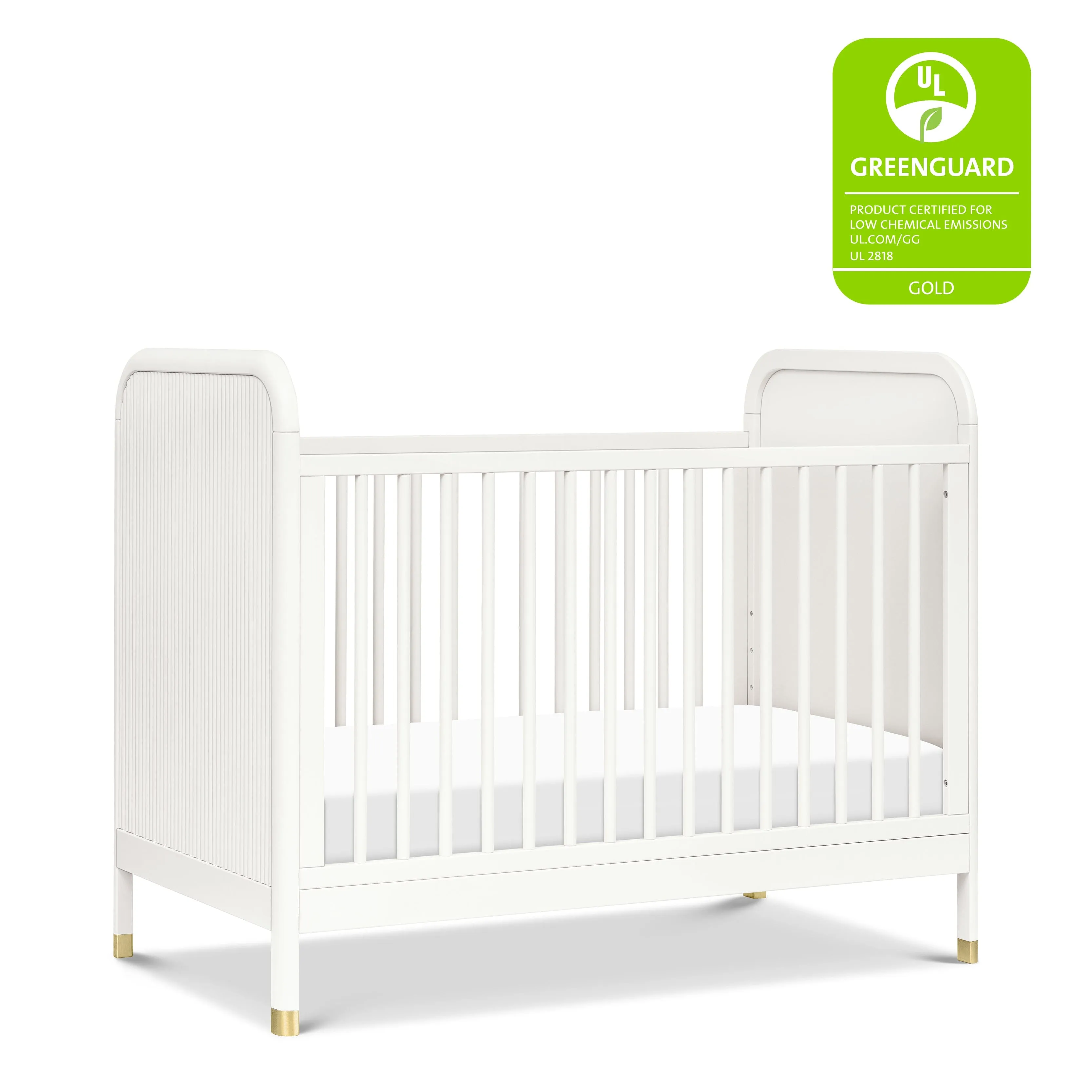 Brimsley Tambour 3-in-1 Convertible Crib | Warm White