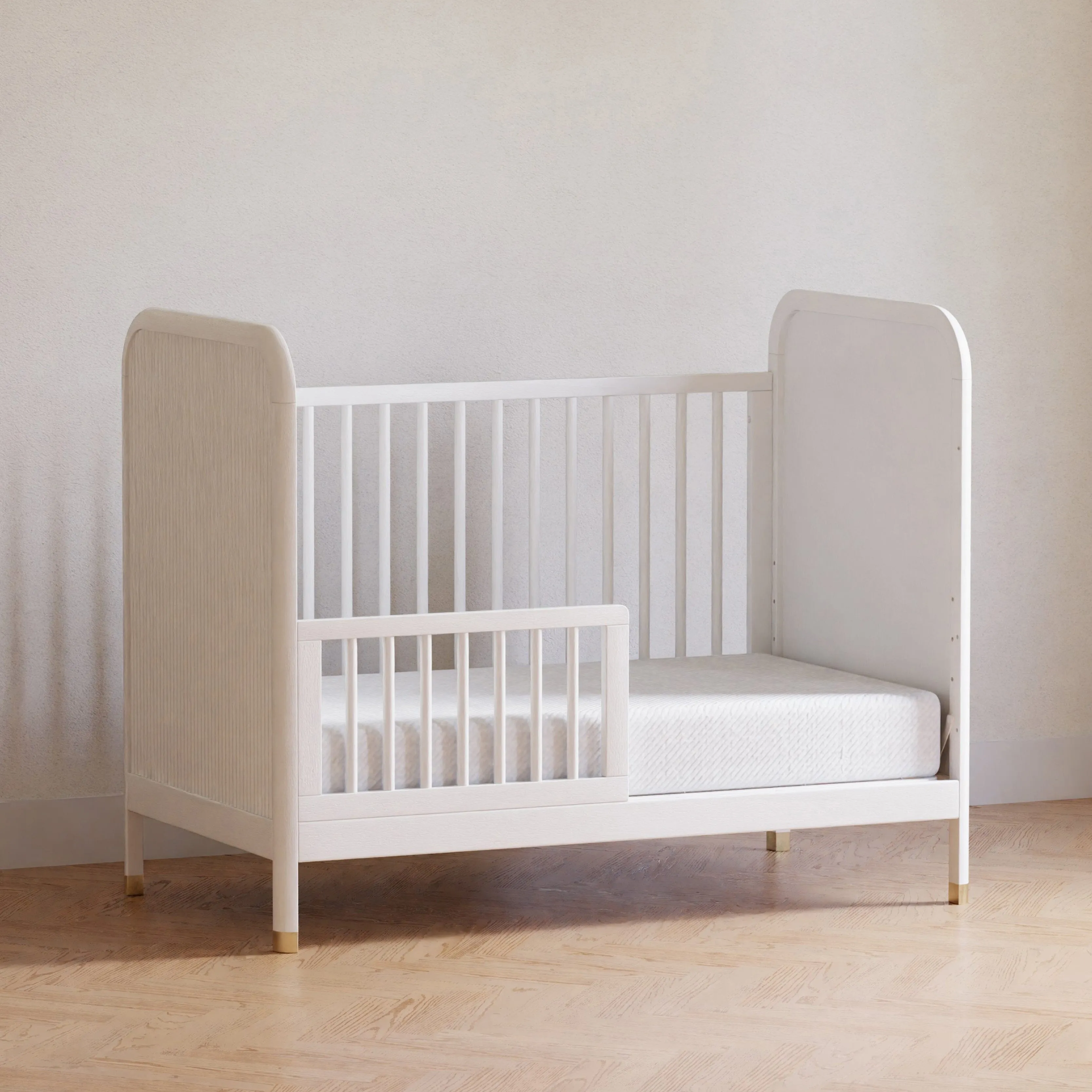 Brimsley Tambour 3-in-1 Convertible Crib | Warm White