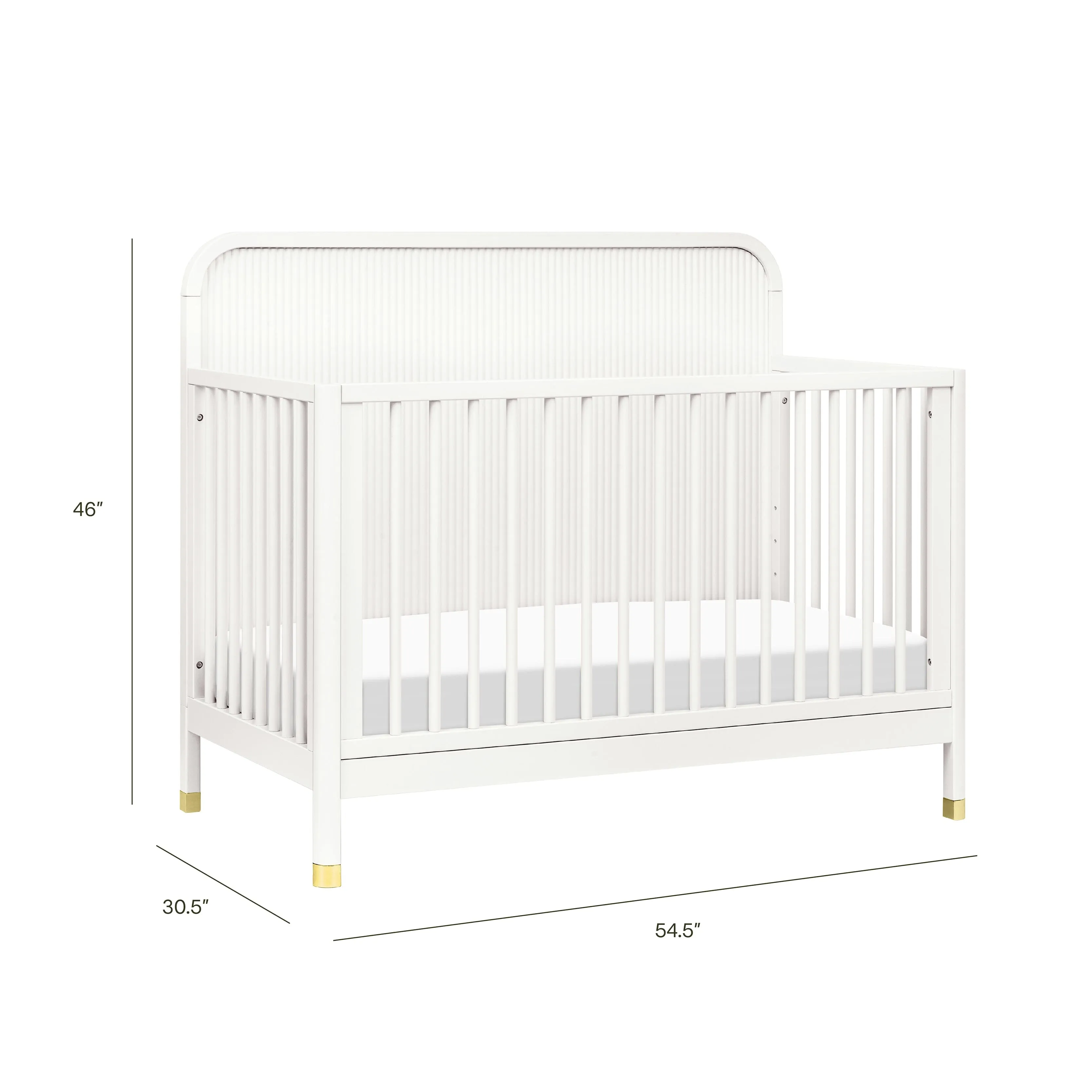 Brimsley Tambour 4-in-1 Convertible Crib | Warm White