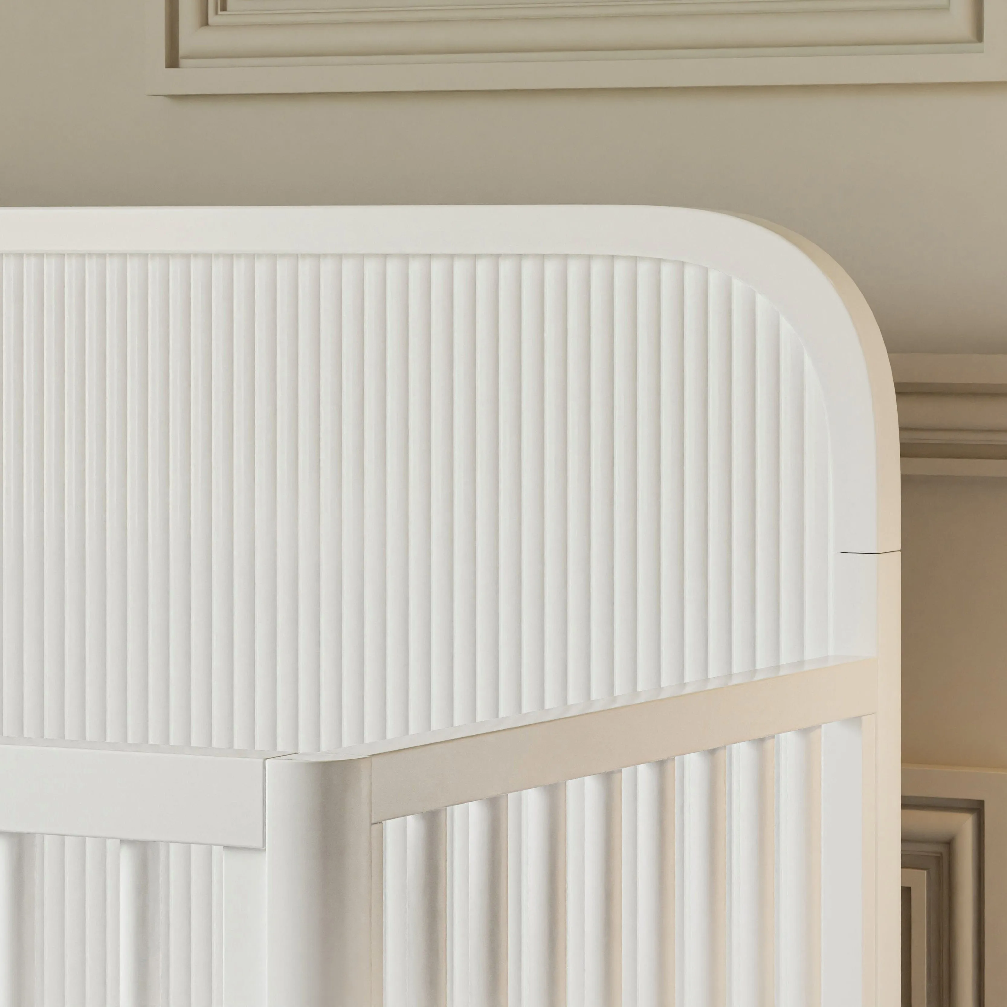 Brimsley Tambour 4-in-1 Convertible Crib | Warm White