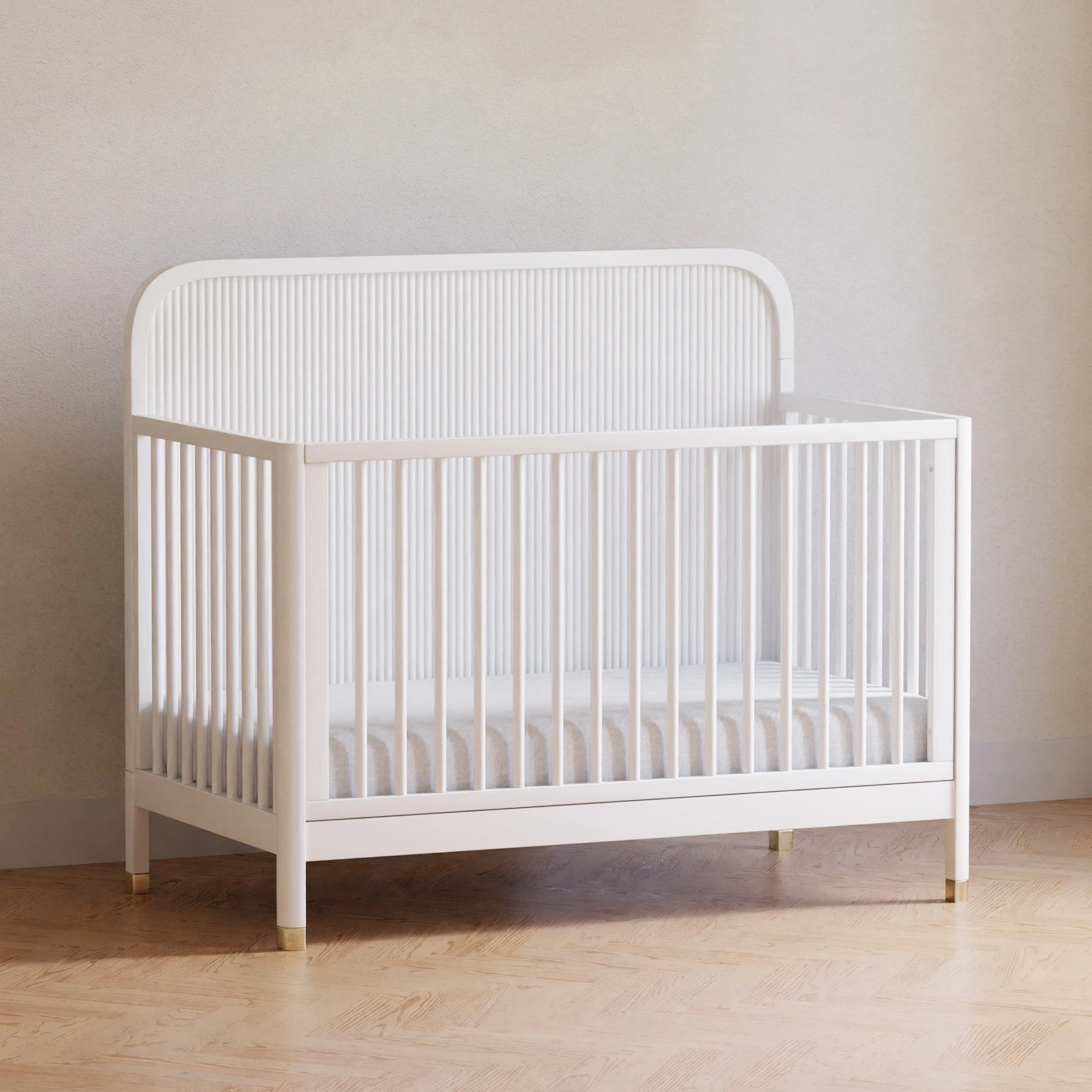 Brimsley Tambour 4-in-1 Convertible Crib | Warm White