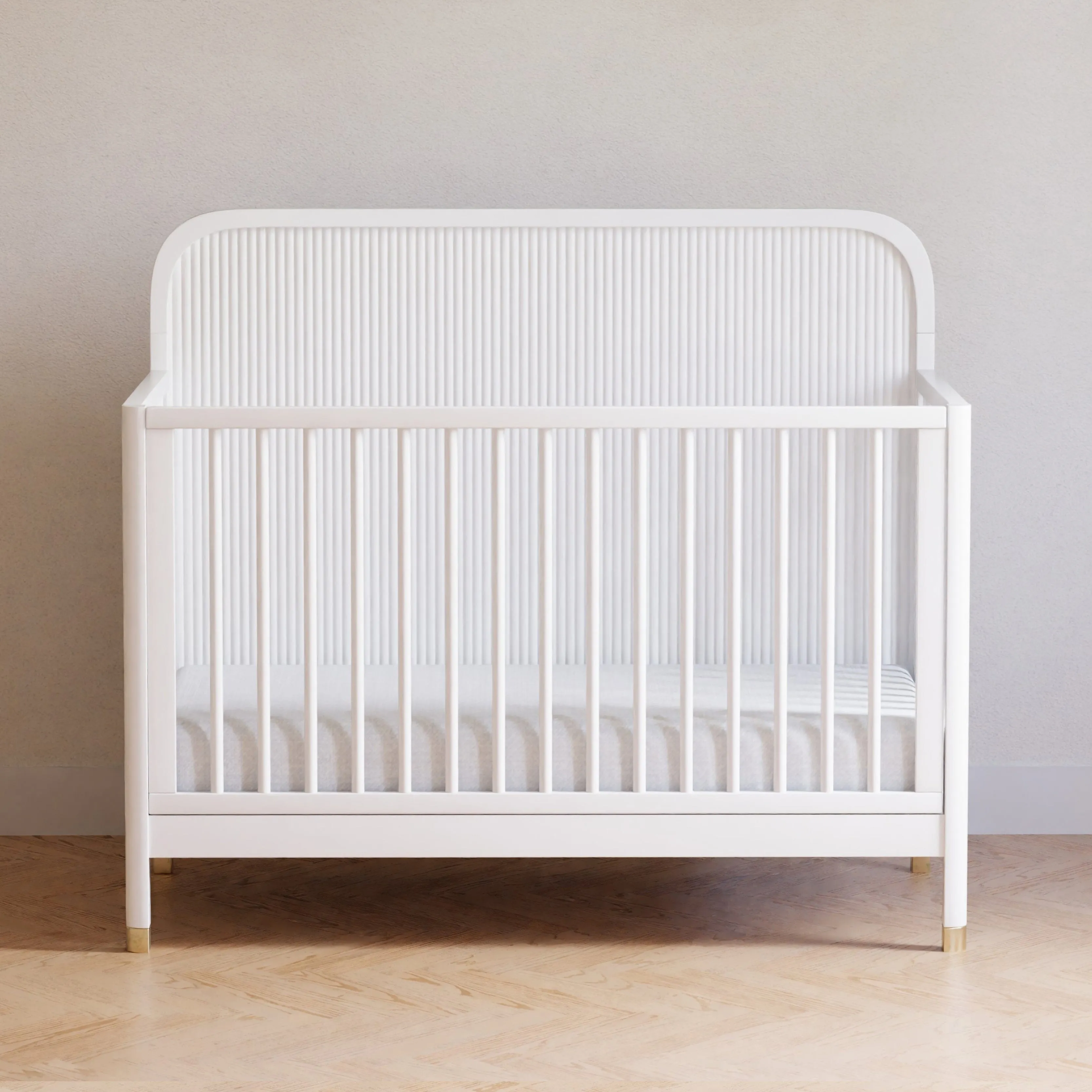 Brimsley Tambour 4-in-1 Convertible Crib | Warm White