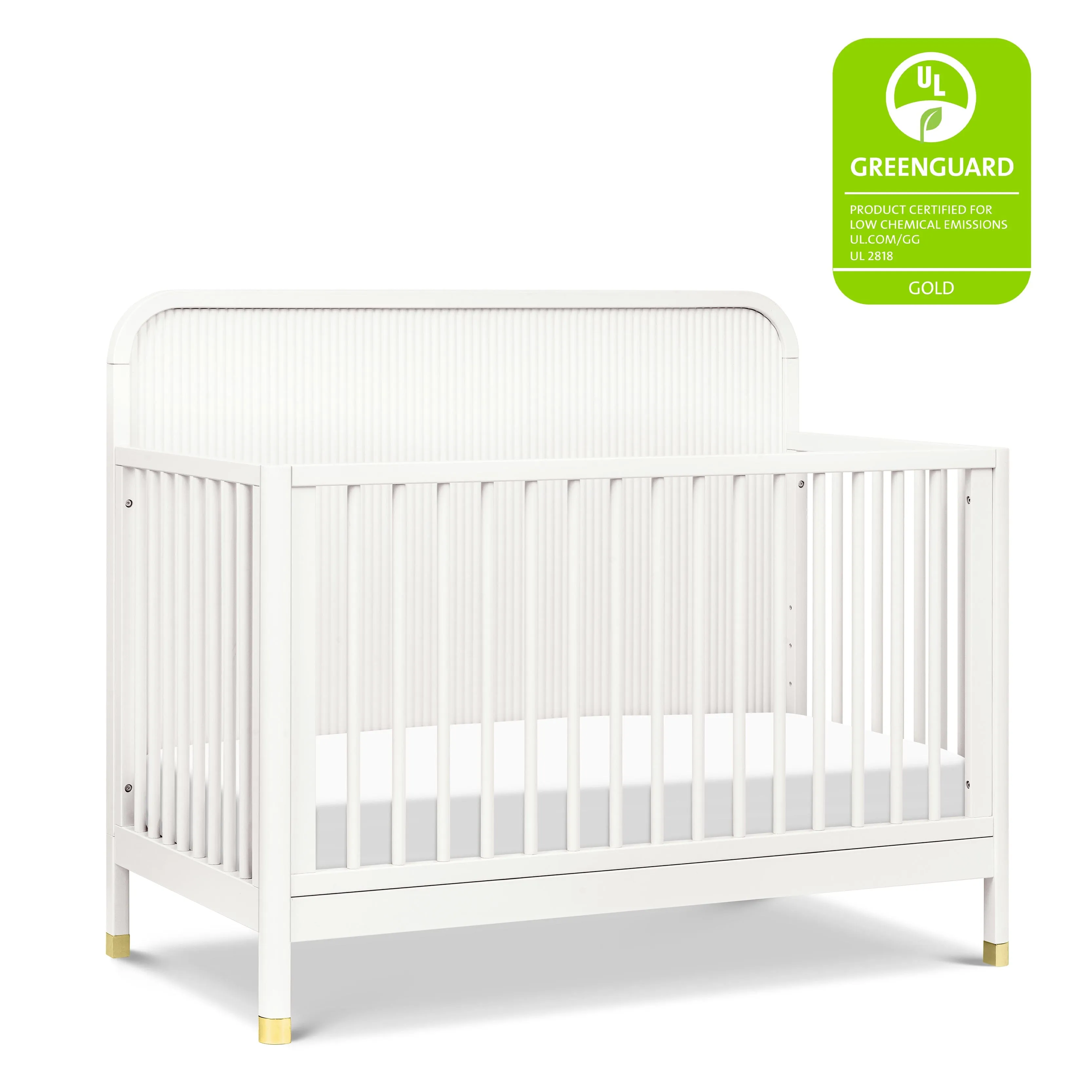 Brimsley Tambour 4-in-1 Convertible Crib | Warm White