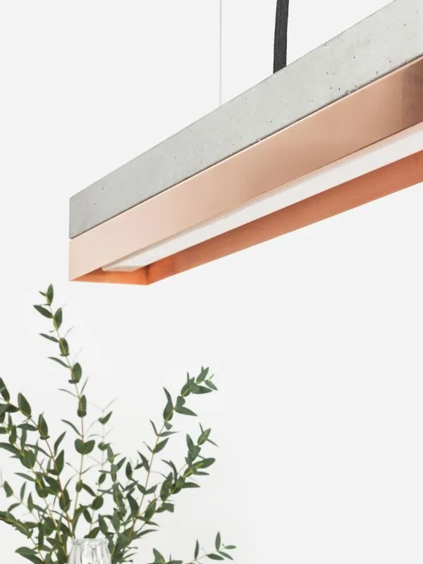 [C2] Concrete & Copper LED Small Pendant 92CM