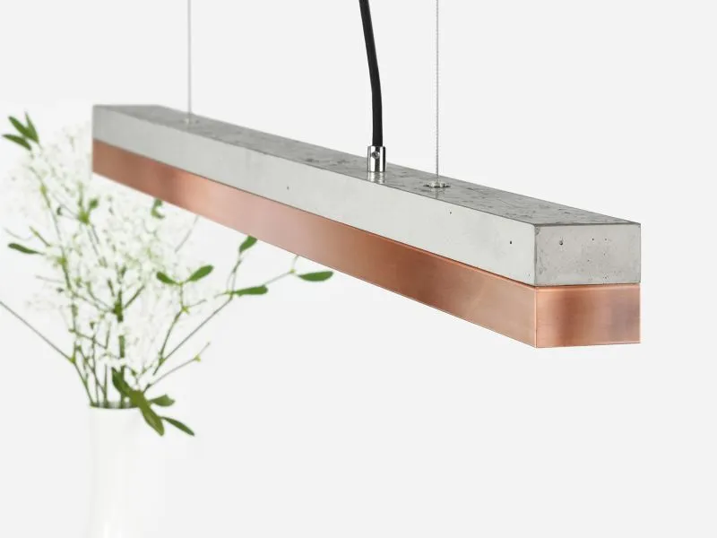 [C2] Concrete & Copper LED Small Pendant 92CM