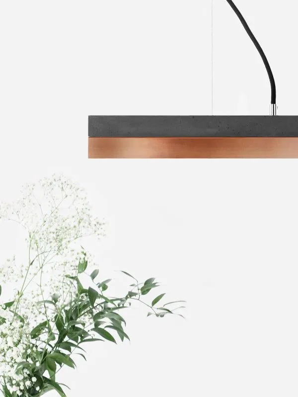 [C2] Concrete & Copper LED Small Pendant 92CM