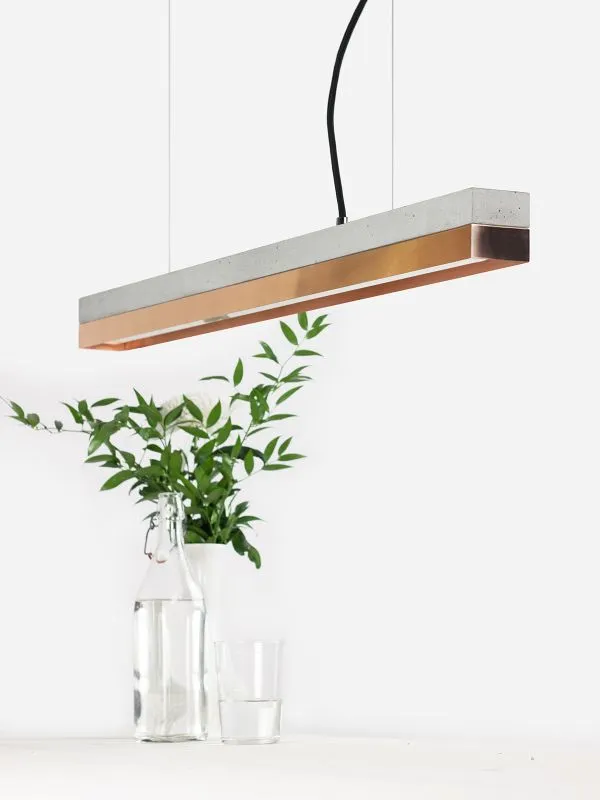 [C2] Concrete & Copper LED Small Pendant 92CM