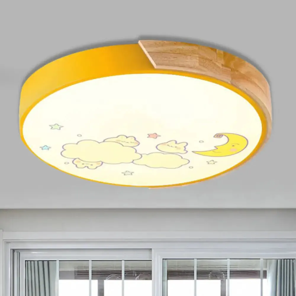 Cartoon LED Flush Ceiling Light Fixture for Kindergartens - Round Acrylic LED Ceiling Light