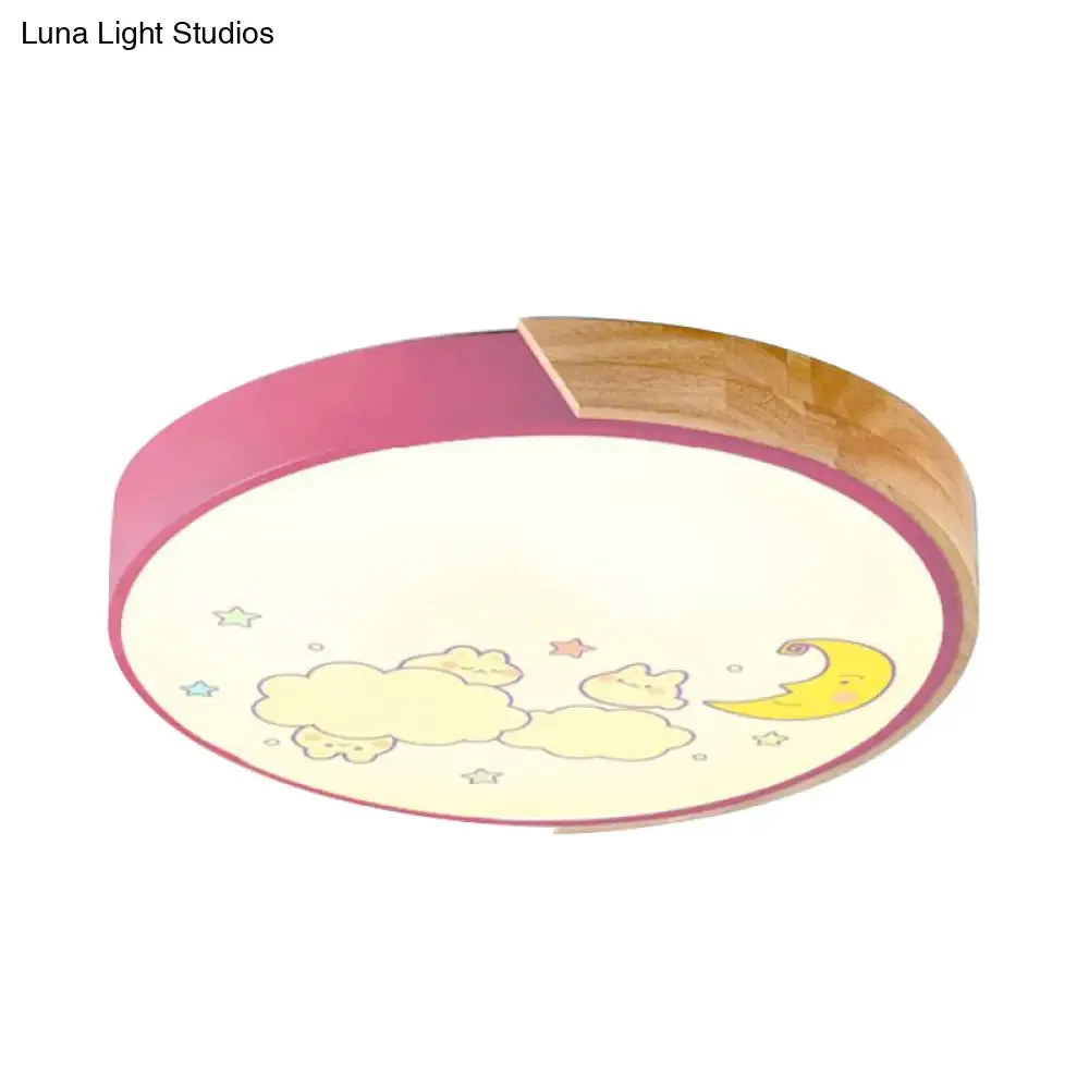 Cartoon LED Flush Ceiling Light Fixture for Kindergartens - Round Acrylic LED Ceiling Light