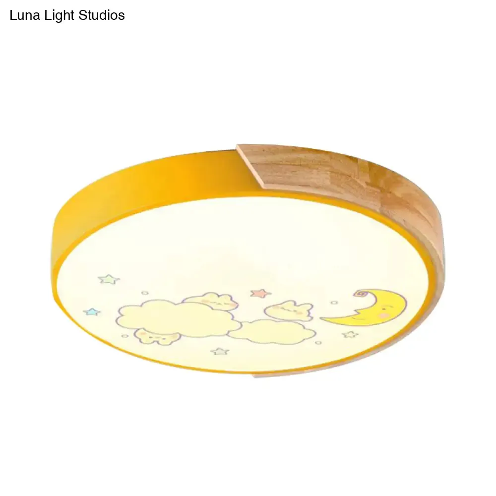 Cartoon LED Flush Ceiling Light Fixture for Kindergartens - Round Acrylic LED Ceiling Light